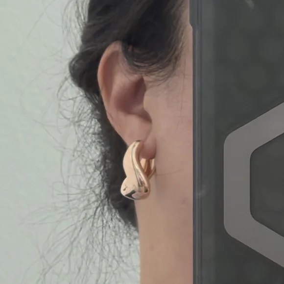 14k Rose Gold Hoop Earrings - Picture 9 of 9